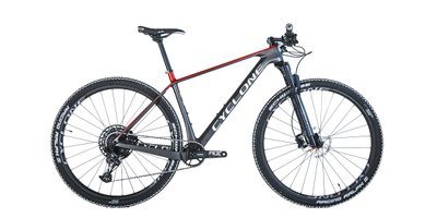 Велосипед CYCLONE 29" PRO 1 carbon 17" Сірий/Червоний 22-018 фото