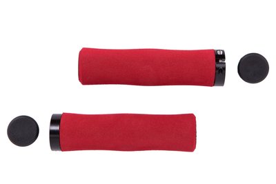 Грипсы PVC L130mm с Al черным замком красный EVA HL-G224 GRI-195 фото