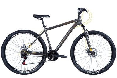Велосипед 29" Discovery RIDER 2024 (темно-сріблястий з жовтим (м)) OPS-DIS-29-180 фото