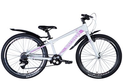 Велосипед AL 24" Discovery QUBE Vbr рама-" с крылом Pl 2024 (бело-розовый (м)) OPS-DIS-24-359 фото