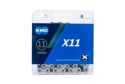 Цепь 11 ск. 118зв. silver/black KMC X11 с замком NEW BOX CHA-261 фото