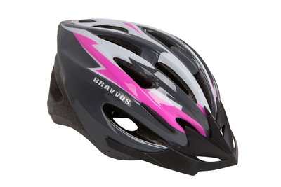 Шлем велосипедный HEL128 (черно-бело-розовый) HEAD-003 фото