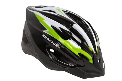 Шлем велосипедный HE 126 (черно-бело-салатный) HEAD-004 фото