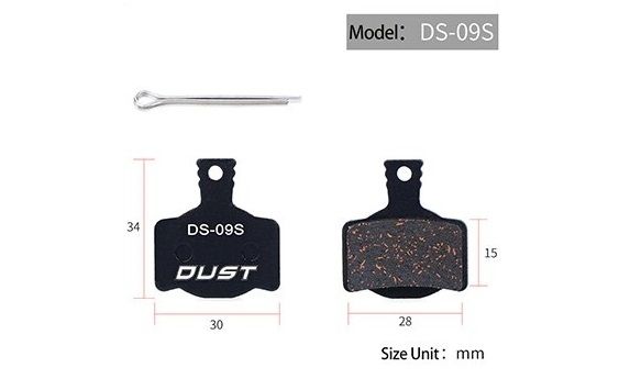 Колодки гальмiвнi полуметал пiд дисковi гальма DUST DS-09S Пiдходить пiд дисковi гальма MAGURA MT2, MT4, MT6, MT8 BRS-022 фото