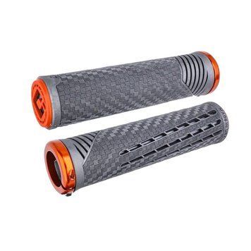 Гріпси ODI CF Grip v2.1 Lock-On Lnyx Gray/Org w/OrgClamp F35CFGO-O фото