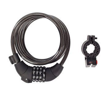 Кодовий замок Green Cycle PYM3789 (PY3127) в сіліконовій обоймі 10x150см, зміна коду, світлодіодне підсвічування циферблата, чорний + кріплення LCK-62-07 фото