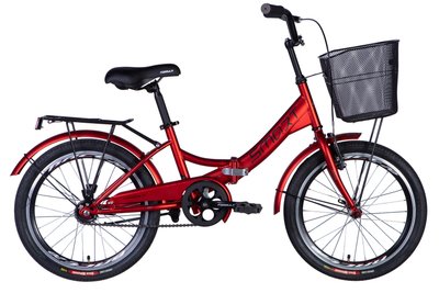 Велосипед ST 20" Formula SMART Vbr рама- з багажником задн St з кошиком Pl з крилом St 2024 (червоний (м)) OPS-FR-20-097 фото
