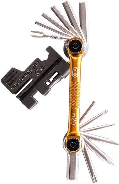 Мультитул Crankbrothers M20, 2/2.5/3/4/5/6/8мм, T10/Т25, Phillips #1/2, flat #1, інструмент для безкамерних шин ключі для спиць, вижимка ланцюга, чорн TOO-71-18 фото