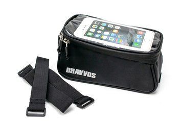 Велосумка на верхню трубу рами, з відділенням під смартфон чорний BRAVVOS CT-003 BIB-020 фото