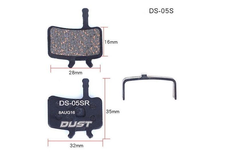 Колодки гальмiвнi полуметал пiд дисковi гальма DUST DS-05S Пiдходить пiд дисковi гальма AVID BB7，Juicy3/5/7 BRS-019 фото