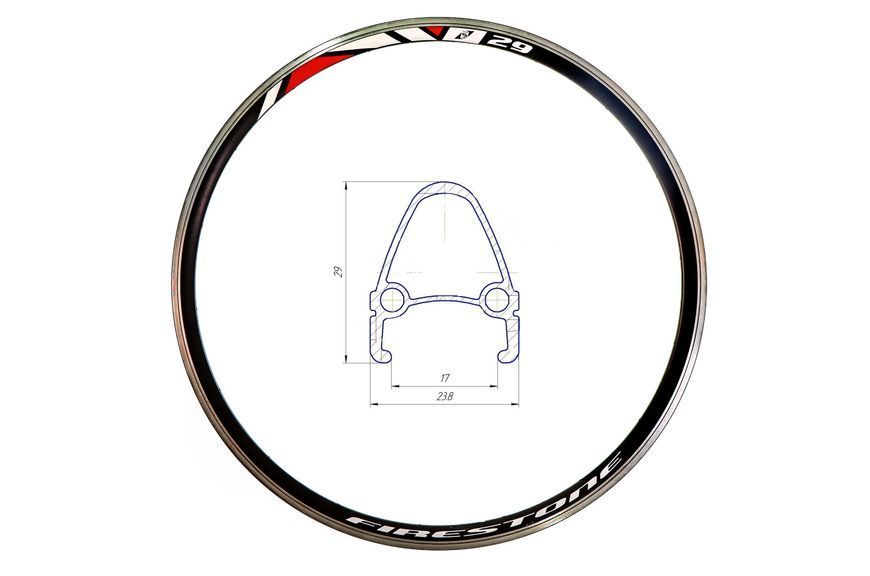 Обід 26 "AL 36H 14G двустін. З проточкою HLQC-04 під Vbr чорн. RIM-26-009-10 фото