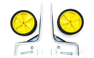 Опорні (тренувальні) колеса посилені FSK-BH-214 для дит. вел. 12"-20" желтые з чорним (жовтий з чорним) WHS-021 фото