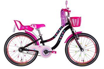 Дитячий велосипед Formula Kid FLOWER PREMIUM 20&Prime;, чорний з рожевим, 2026 OPS-FRK-20-242 фото
