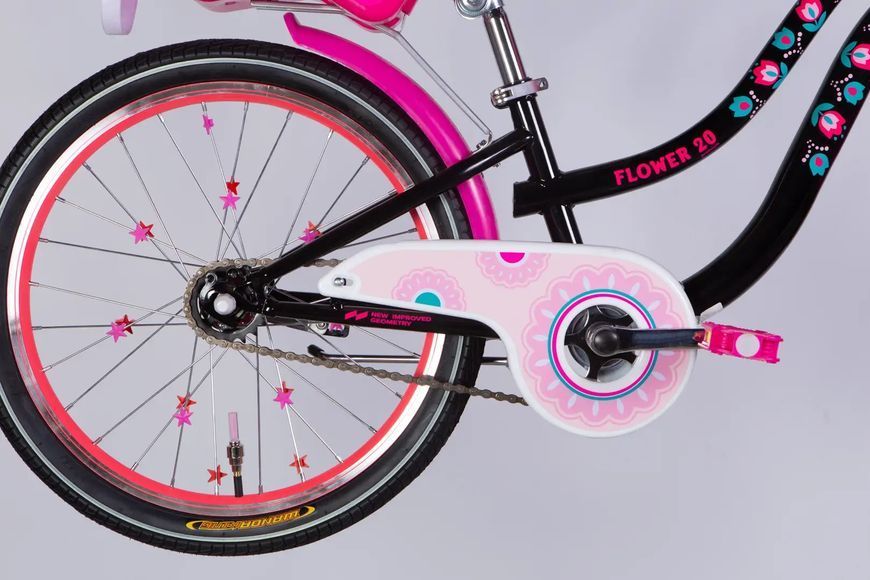 Дитячий велосипед Formula Kid FLOWER PREMIUM 20&Prime;, чорний з рожевим, 2026 OPS-FRK-20-242 фото